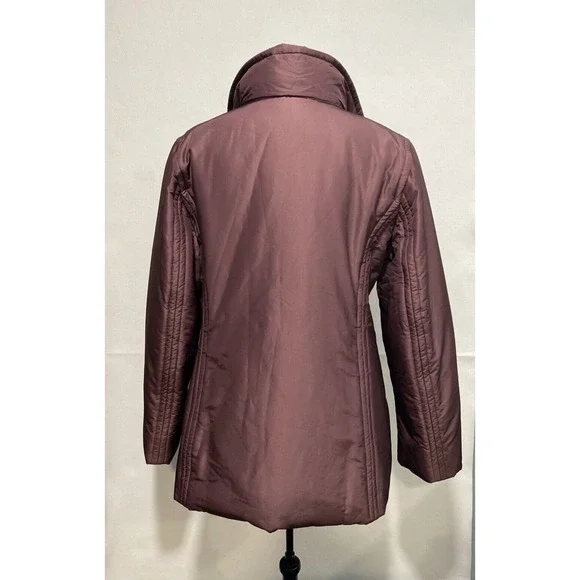 Ellen Tracy Women's Med Purple Double Layer Thermore Down Insulation Puffer Coat - Picture 5 of 10
